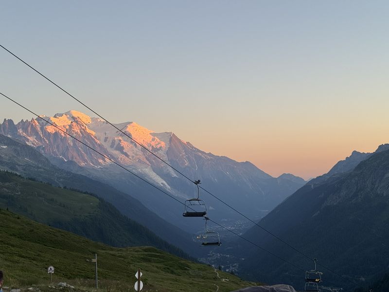 Alpenglow over the Mont Blanc massif at sunset